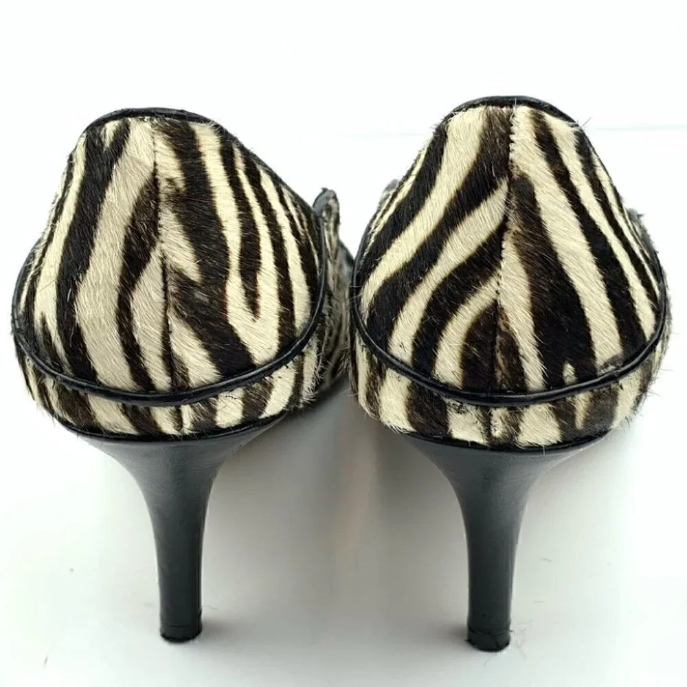 Max studio heels size 6.5 calf hair peep toe